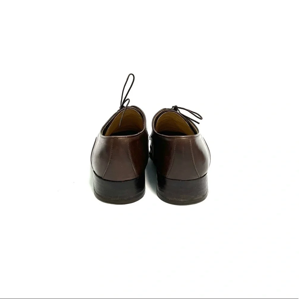GUCCI | Vintage 1970s mens brown leather formal lace up oxfords